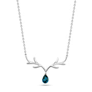 925 Sterling Silver Deer Antler Necklace