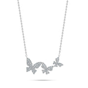 925 Sterling Silver Butterfly Necklace with Zircon