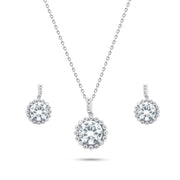 JSET08 - 925 sterling silver set with sun-shaped zircon stones