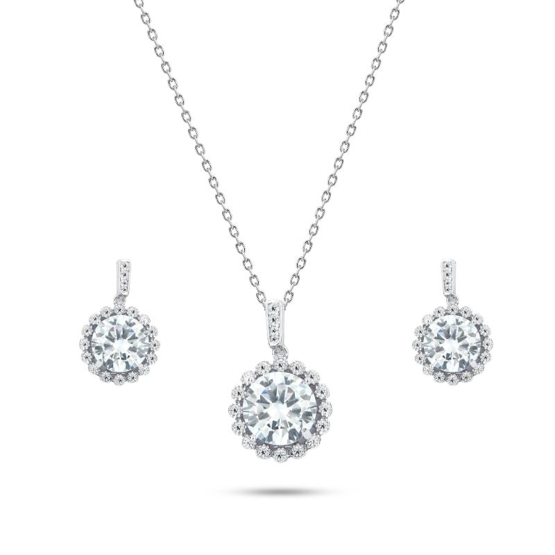 JSET08 - 925 sterling silver set with sun-shaped zircon stones