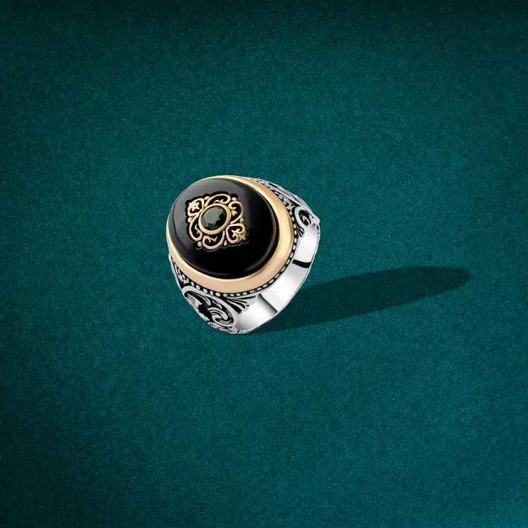 Men’s Turkish 925 Silver Ring Plated with Black Oxide