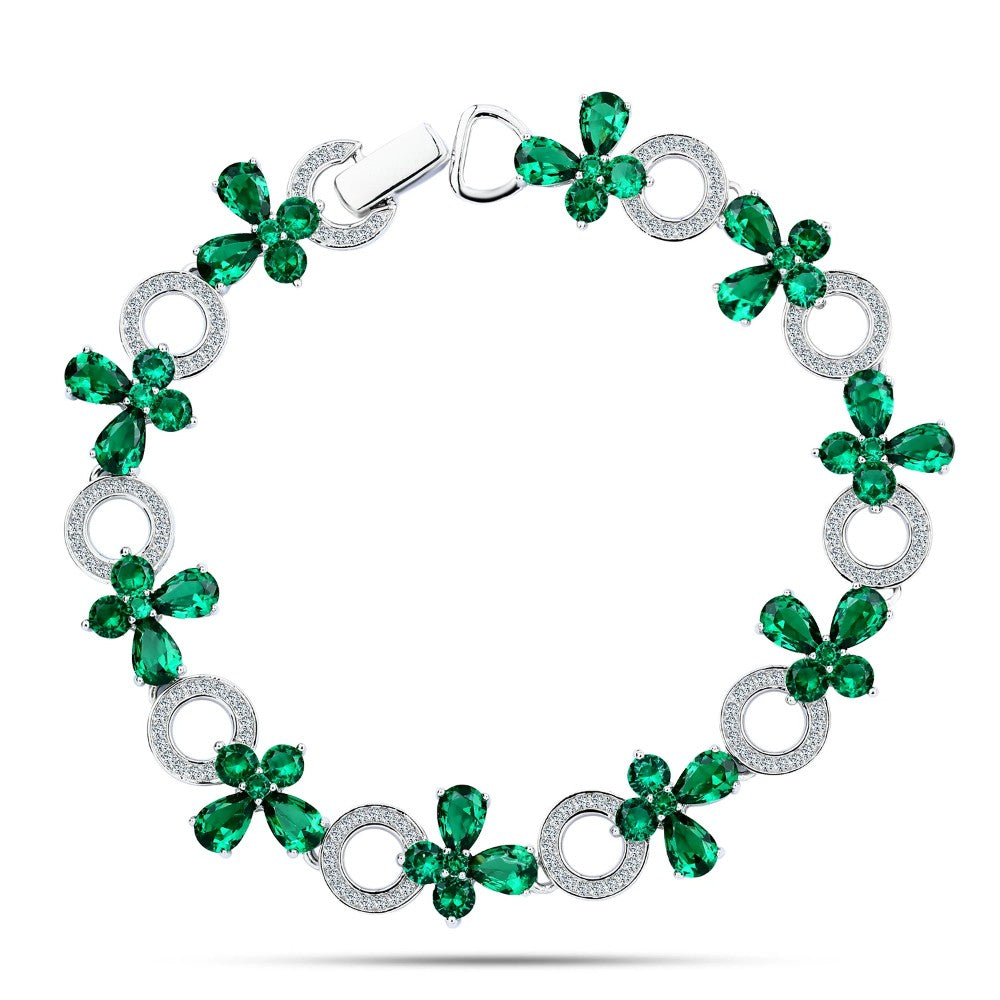 Green Emerald 925 Silver Bracelet