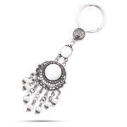 KP210 - ميدالية مفاتيح فضة مصري بحجر صدف