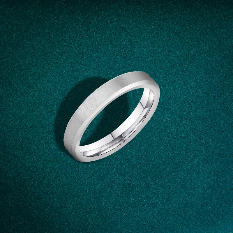 Men's tungsten ring in a stunning silver color with a polished surface