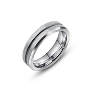 Men's tungsten ring in silver with an elegant design