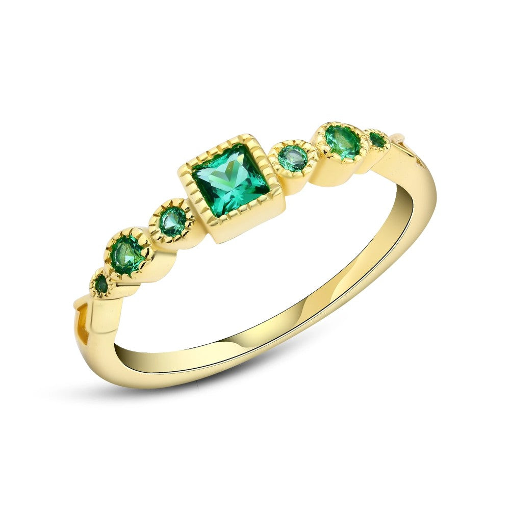 Green Nano 925 Silver Ring