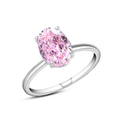 Pink Ice Crushed 925 Silver Ring