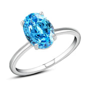 Aquamarine Ice Crushed 925 Silver Ring