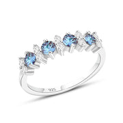 Ring set with alexandrite stones