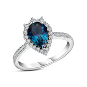 Alexandrite Teardrop Ring – 925 Sterling Silver