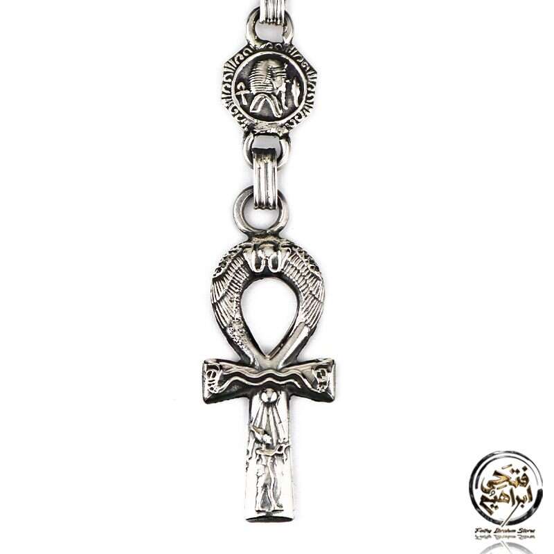 KSF04 - Egyptian Silver Key of Life Keychain 800 silver

