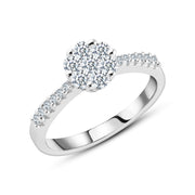 Snow Blossom Ring – Silver with White Zircon