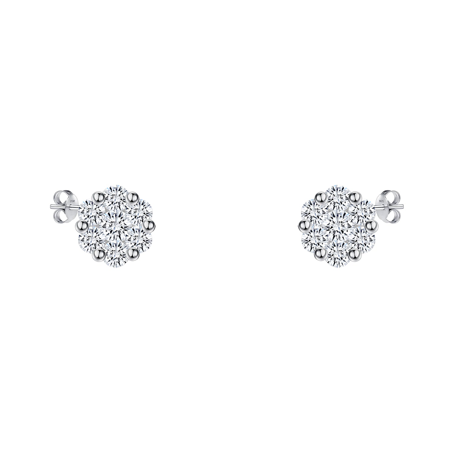 Snow Blossom Set – Italian Silver with White Zircon Stones