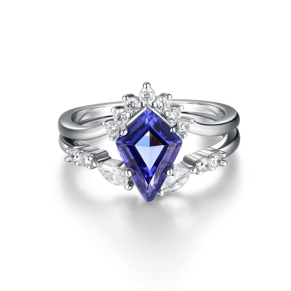 Silver 925 Tanzanite Crowned Cufflinks