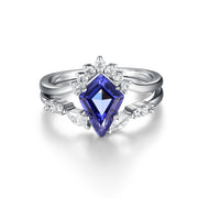 Silver 925 Tanzanite Crowned Cufflinks