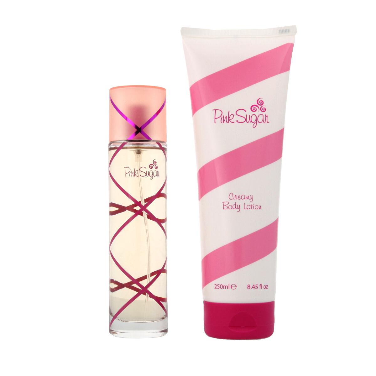 "AQUOLINA PINK SUGAR GLOWING PINK SWEET ADDICTION (W) SET EDT 100ML + BL  250ML"