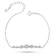 Shiny Zircon 925 Silver Bracelet