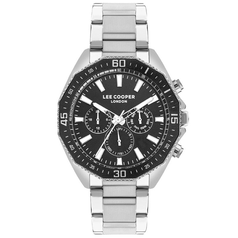 Lee Cooper Men's Multi-Function Watch with Silver Stainless Steel Bracelet
