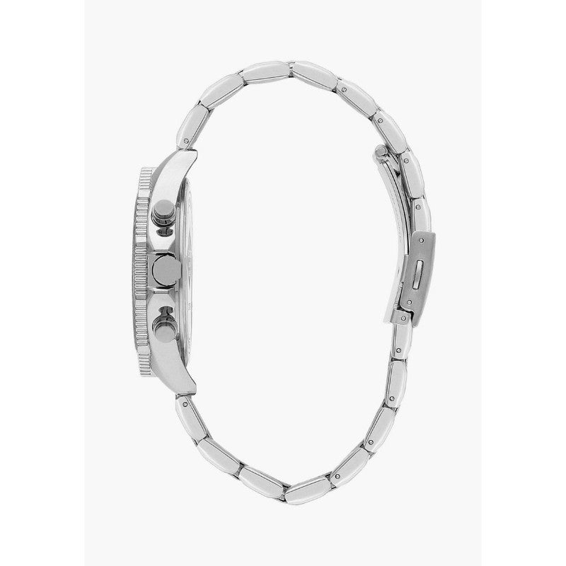 Lee Cooper Men's Multi-Function Watch with Silver Stainless Steel Strap and Green Dial