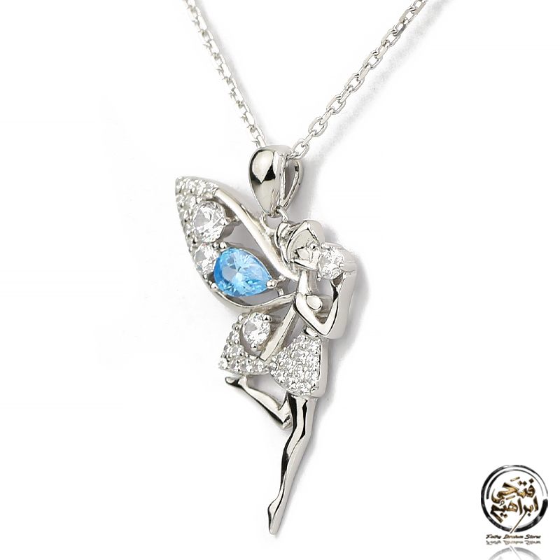 Dreamy Fairy Necklace – 925 Sterling Silver with White and Blue Zircon Stones

