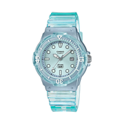Casio Analog Women’s Watch – Transparent Blue Case and Strap