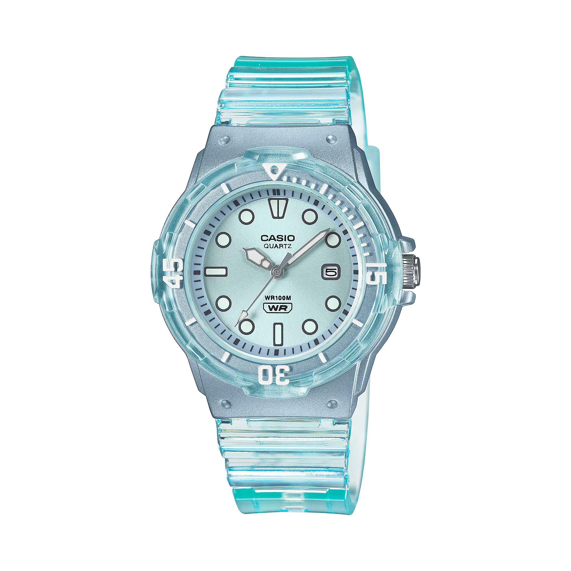 Casio Analog Women’s Watch – Transparent Blue Case and Strap