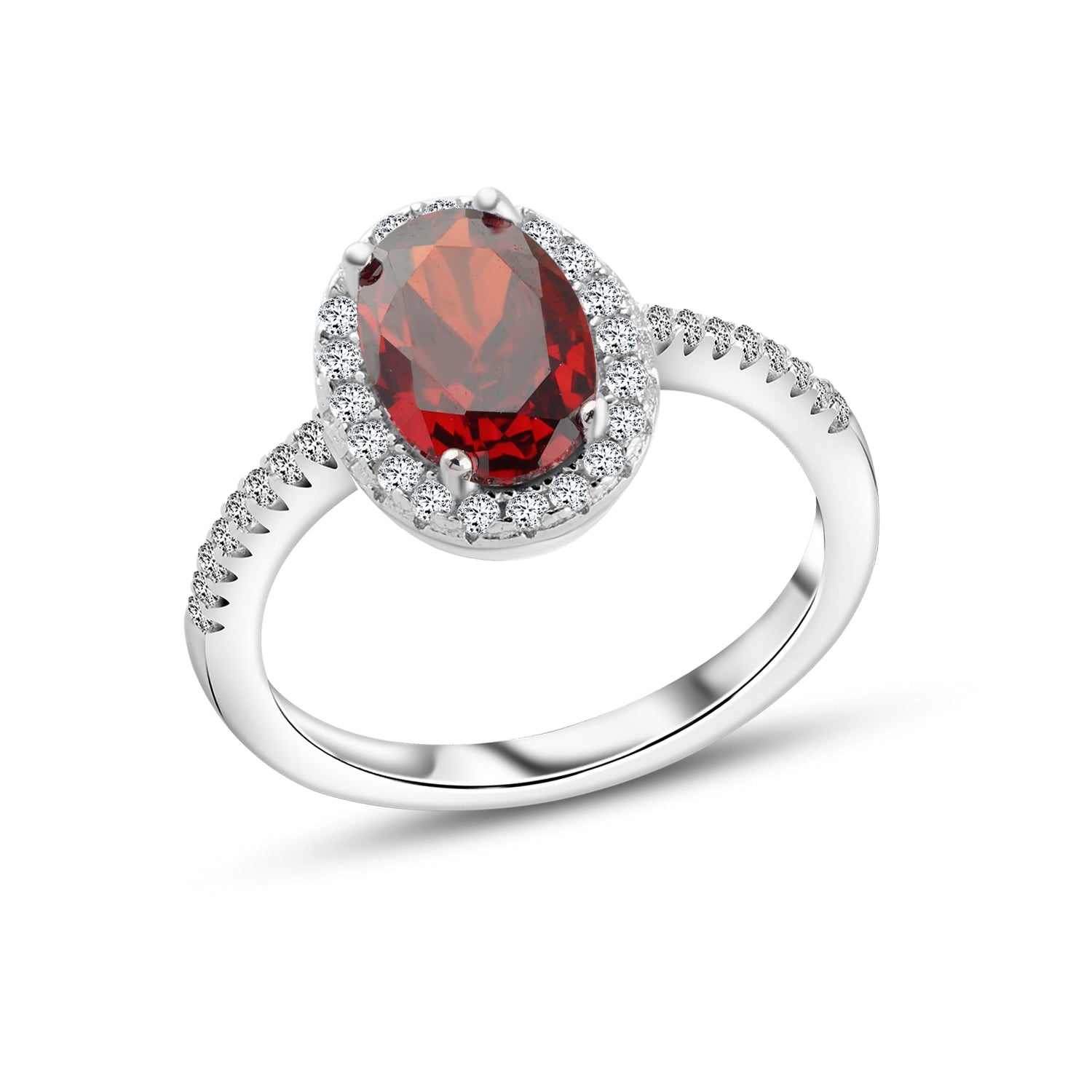 Royal Femininity Set – Adorned with Red Stone and White Zircon