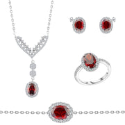 Royal Femininity Set – Adorned with Red Stone and White Zircon