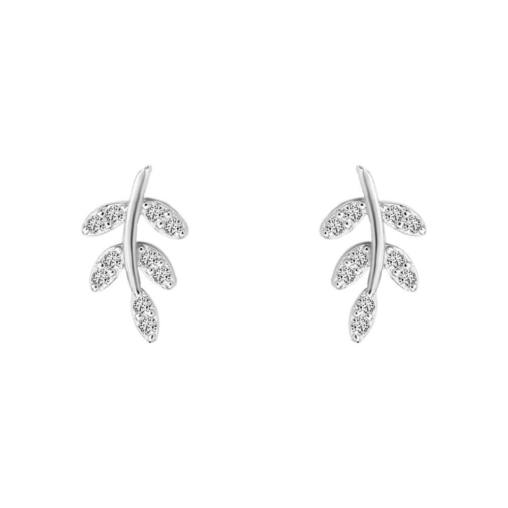 طقم أوراق الأناقة – فضة 925 وزركون أبيض