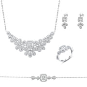 طقم الزهور الملكية فضة عيار 925