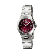 Casio-watch-rose-red-small-plate-steel-band-quartz-ladies-watch-LTP-1241D-4A2