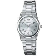 Casio Women's Analog Watch - Silver Dial with Stainless Steel Band