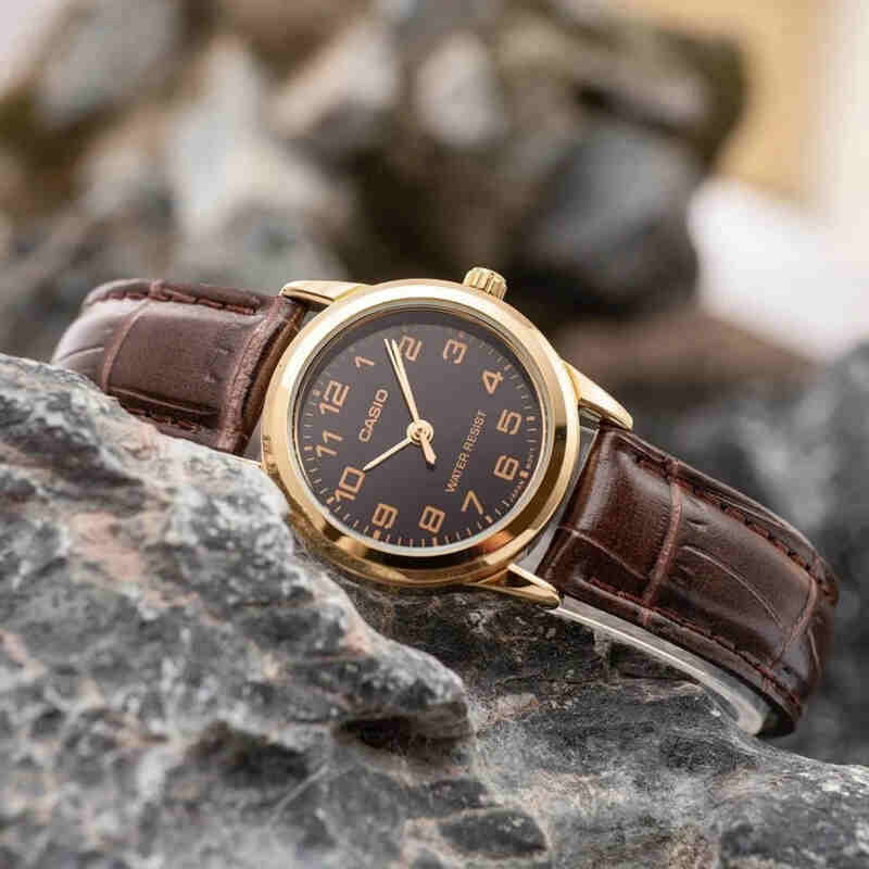 Casio Men's Analog Watch – Black Dial & Olive Resin Band