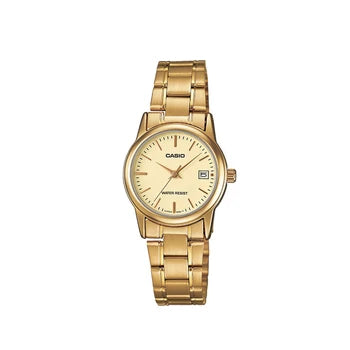 Casio Women's Analog Watch – Gold Dial & Gold Stainless Steel Band