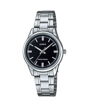 Casio Women's Analog Watch – Black Dial & Silver Stainless Steel Bracelet 
