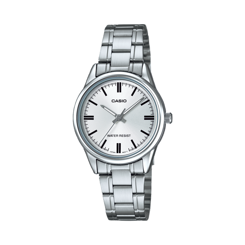 Casio LTP-V005D-7AUDF Women's Stainless Steel Watch – White Dial, Quartz, 50M Water Resistant
