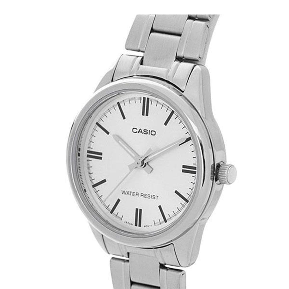 Casio LTP-V005D-7AUDF Women's Stainless Steel Watch – White Dial, Quartz, 50M Water Resistant
