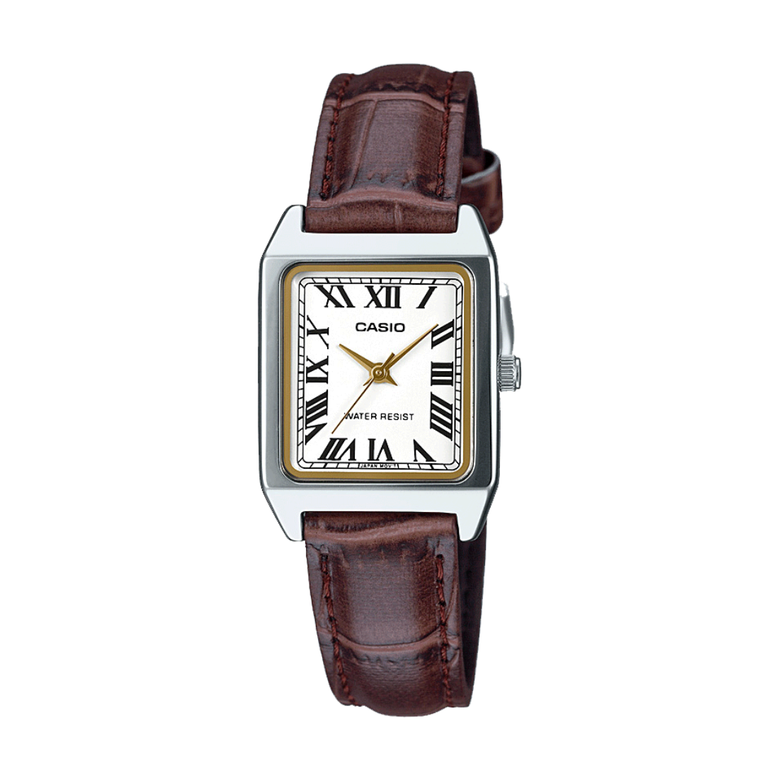 Casio Classic White Dial Brown Leather Strap Women's Watch