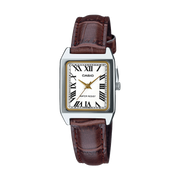 Casio Classic White Dial Brown Leather Strap Women's Watch