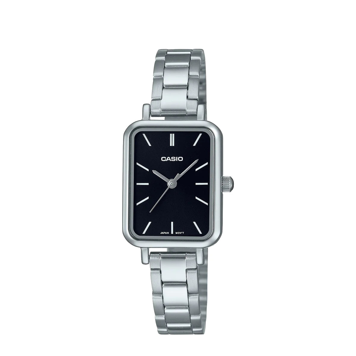 LTP-V009D-1EUDF – Casio Women's Classic Watch with Silver Metal Strap and Black Dial