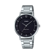 Casio Women's Analog Watch - Black Dial & Stainless Steel Band