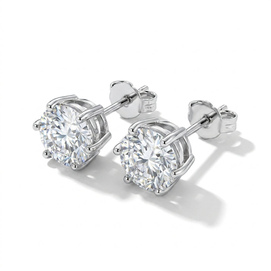 925 Silver Round Zircon Stud Earring