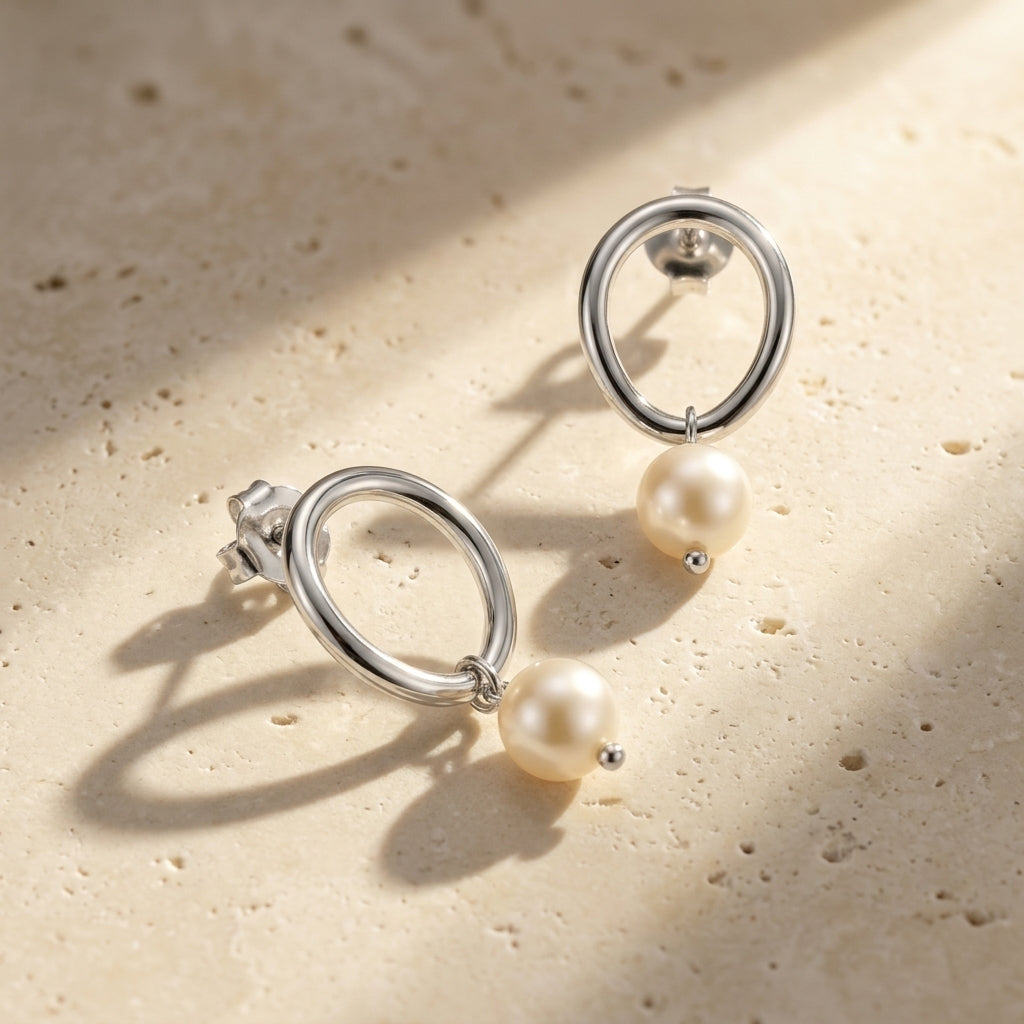 Drop Pearl Earrings 925 Silver