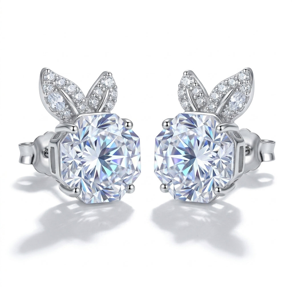White Cherry Stud Earrings