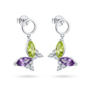 925 Silver Multicolored Zircon Earrings