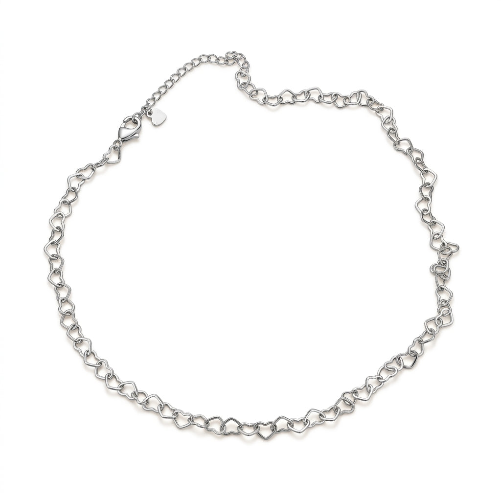 925 Silver Interlocking Hearts Anklet