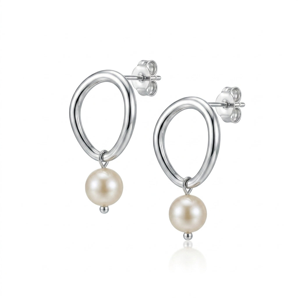 Drop Pearl Earrings 925 Silver