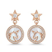 925 Silver Earrings With A Circular Halo Design And Soft Shine - Gold Plated