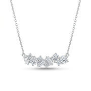 925 Silver Necklace Adorned with Sparkling Stones