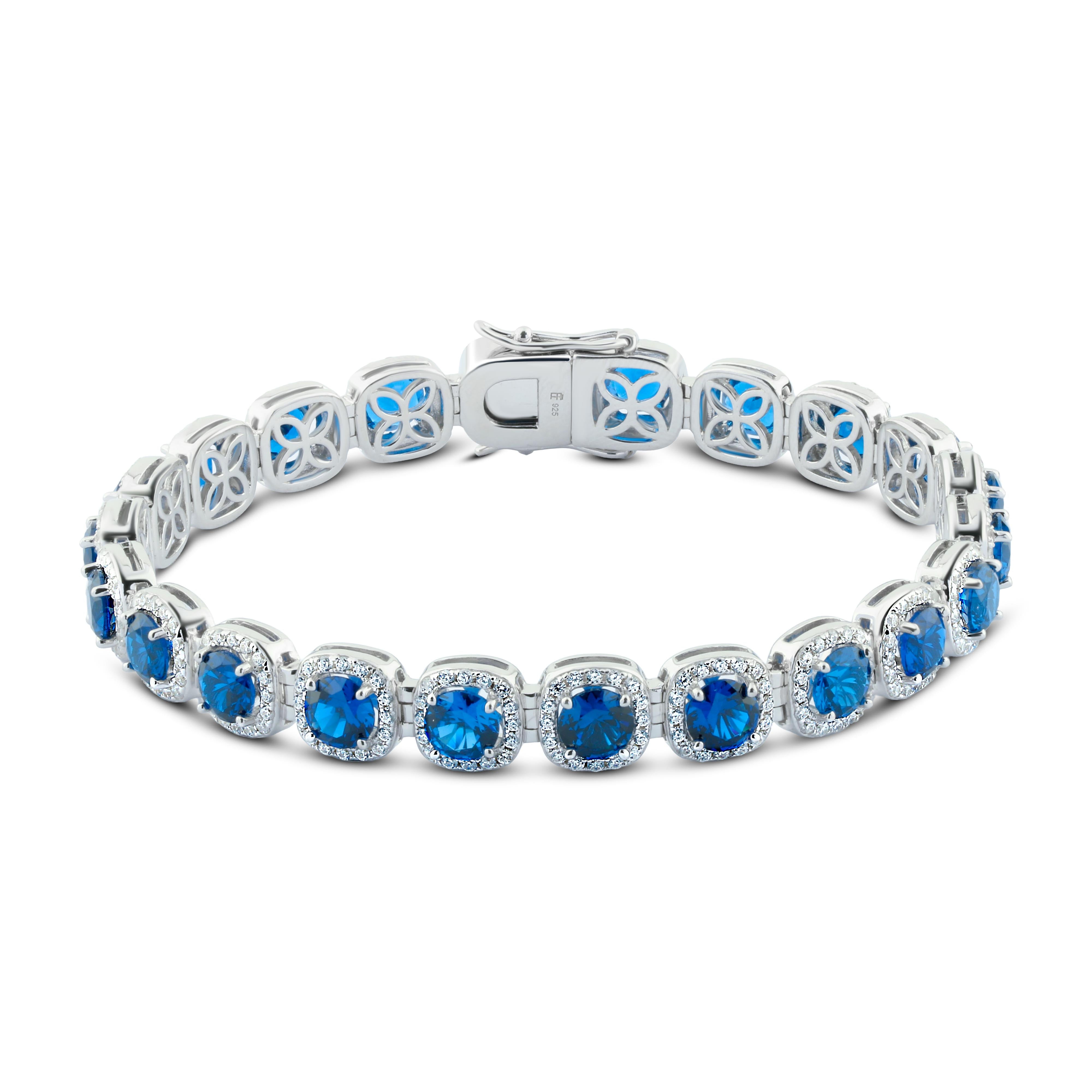 إنسيال زركون أزرق ملكي بفصوص لامعة – فضة 925